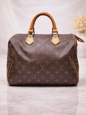 Authentic Louis Vuitton Speedy 30 Monogram Canvas Brown LV Handbag